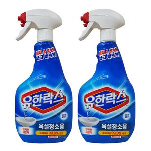 유한락스 욕실 청소용 600ml x 2개, 세정제 화장실 변기 세면대 타일 곰팡이 물때 제거 세제