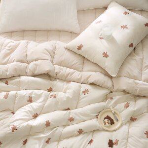 [플로라]코지베어 백화점 퀄리티  세미 극세사 겨울 차렵이불 베개커버세트 SS
