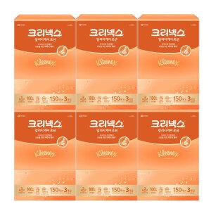 크리넥스 알러지 케어 로션 미용티슈 150매 3입 x 6팩 1박스/각티슈