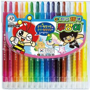 지구화학 투명이 샤프식 색연필 16색 미술 문구 사무용품