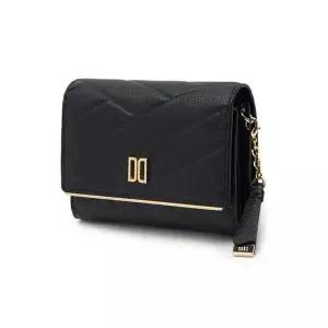 [닥스](강남점)DCWA2E414[CARLISLE MODERN]블랙 칼라일 패턴 골드 DD 3단 반지갑