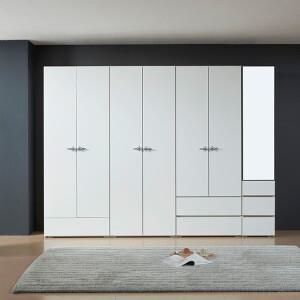 [우아미가구]하이일 하이그로시 거울 도어 서랍 장롱 풀 세트