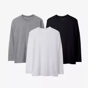 무지 긴팔20수 라운드 티셔츠 무지 이너티 면티 (3컬러 S-XXL 남녀공용)