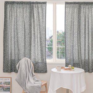 [라이크홈]핀형,봉집형 가리개커튼 작은창 엘리아어반차콜 2P