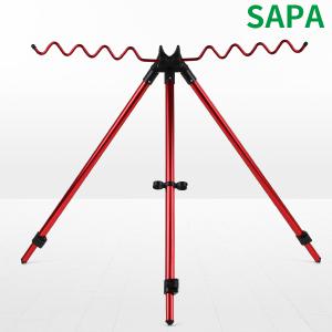 싸파 알루미늄 릴9조 2단 삼각 받침대 레드/낚시받침대/방파제낚시/바다/민물/얼음/낚시용품