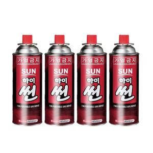 하이썬 연료 부탄가스 4개묶음 파열방지 캠핑 여행 버너용 이소