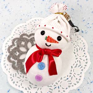 [오피스스쿨] 눈사람 양말 인형 만들기 1인세트 DIY 양말인형 키링 열쇠고리