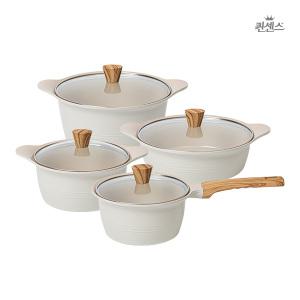 퀸센스 올리아 인덕션 세라믹 냄비 4종 모음(편수18cm/양수20cm/양수24cm/전골24cm)