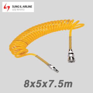 성일 에어라인 폴리우레탄 코일튜브 (UCT) PAC8-7.5YL (8x5x7.5m) 에어 우레탄 코일 호스