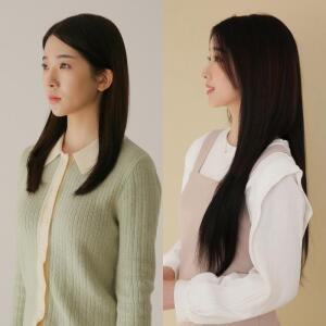 [픽앤웨어]인모 100% 똑딱이 헤어피스 붙임머리 55cm