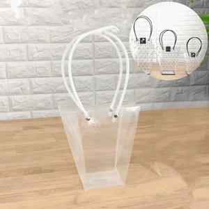 사다리형 투명 꽃 화분 쇼핑백 가방 선물 포장 케이스