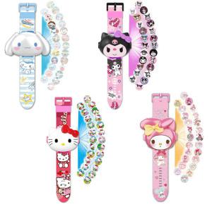 손목시계 어린이 빔시계 사진시계 쿠로미 마이멜로디 시나모롤 전자시계 3D 전자시계 피규어