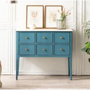 [자르파라]북유럽 엔틱 콘솔 겸용 블루 화장대 1000 / 입식 셋트 여학생 고급 예쁜 여대생 높은