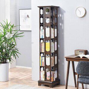 [굿즈트리]원목 360도 회전 6단 책장 (월넛) (폭:39cm)