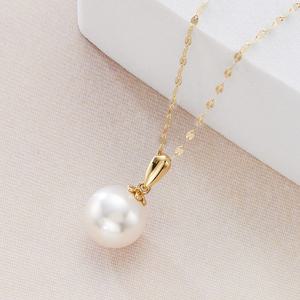 14K 18K 스와로브스키 진주 목걸이 45cm 레이어드 아벨 여성 패션 핑크골드 금목걸이