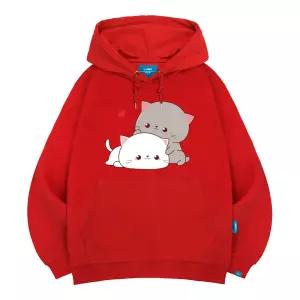 엘라모 기모H 큐티커플캣 후드티 남녀공용 빅사이즈 M~4XL