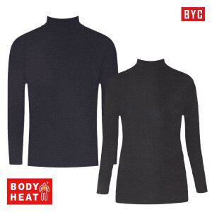 [BYC] 보디히트 이지웨어 기모 니트 터틀넥 남녀 티셔츠 / 편안한 착용감의 니트 목폴라