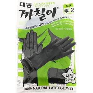 대동 까칠이 천연 라텍스장갑 미용장갑 블랙 미니(SS)
