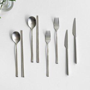 [니코트] 히어 2인 수저, 커트러리 세트 2종 택1 Silver