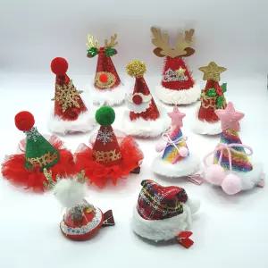  크리스마스 헤어핀 산타 꼬깔모자 머리핀,아띠랑스액세서리