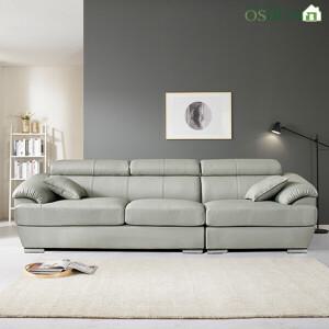 [오스본가구] 원조 라티나 구스다운 헤드레스트 4인용 황소 면피 가죽소파