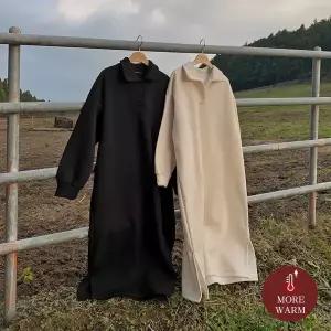 핫핑 [꾸안꾸/포근기모] 쁘띠즈 기모 카라 트임롱원피스