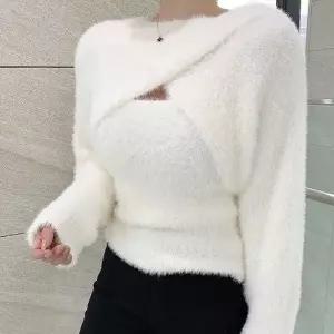 [캣츠원피스]앙고라 나시 볼레로 니트 가디건세트