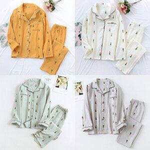 [코지몽]순면 당근 커플 잠옷 파자마 홈웨어 긴팔 세트