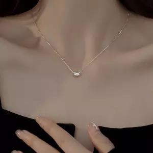 [Silver 925] 실버925 사각체인 콩 스틱 목걸이