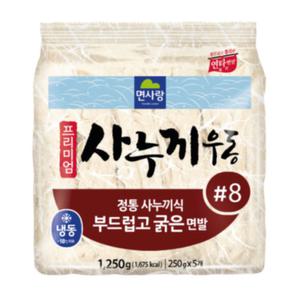 면사랑 냉동 프리미엄 사누끼우동 부드럽고 굵은면발 1.25kg (250gX5개) 8개 우동면