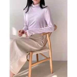 [하프클럽/ ]여자 얇은 순면긴팔 민무늬 60수 봄이너 티셔츠