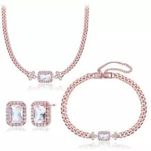 [루브르파리] 14k G.F 귀걸이/목걸이/팔찌 SET 디오르 스퀘어 SET SET0390