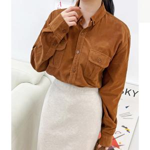 [리빌모아]여자 코듀로이 남방 셔츠 골덴 니트 가디건 트위드자켓 자켓 여성남방DJW-SHA-SKPP19028W-브라운