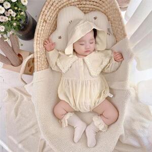 [RG4M4637]플라워 넥 카라 아동 바디슈트 보넷세트204335