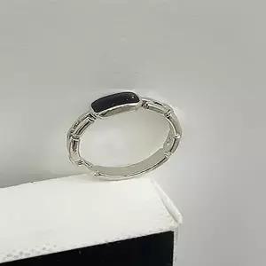 [nomajin_life]모던한반지 심플한반지 블랙라운드사각체인모양반지