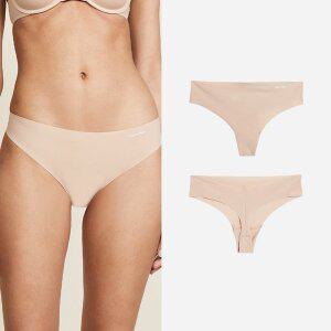 [Calvin Klein ]CK 캘빈클라인 여성 심리스 누디 티팬티 베이지 스킨 1종