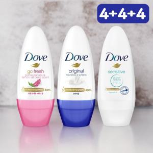 도브 데오드란트 롤온 40ml 3종세트 (오리지널+센서티브+석류 레몬 버베나) 4개