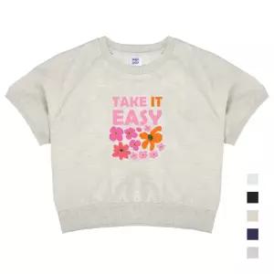 [폴앤폴]테이크이지 나그랑 크롭 반팔 맨투맨 5컬러