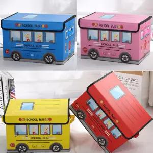 스쿨버스 접이식 장난감 정리함 아이방 수납함 토이박스 옷정리 보관함 소품 인형 다용도 박스