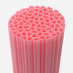 6mm 21cm 하트빨대 벌크포장 핑크 1봉 200개