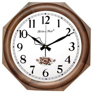 [골든벨]PM3020 무소음 원목 팔각 플라워 벽시계 40cm 국산