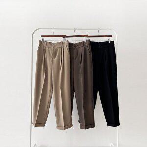 [신세계라이브쇼핑][샵앤] 카브라 여성 투턱 뒷밴딩 간절기 정장바지 오피스 배기 슬랙스 21DS-WPT-2713