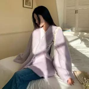 [하프클럽/]온마지 긴 스프링 루즈핏 윈터 아우터 가디건 여성 fur