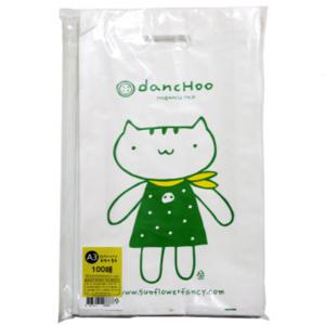 단추 손잡이 봉투 100매입 A3 비닐 선물 포장 고양이 캐릭터 쇼핑백