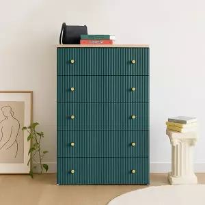 카밀라템바보드 5단 서랍장 우드상판 플라스틱 수납장 정리함 옷장