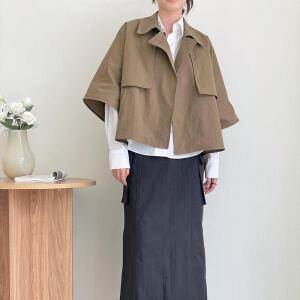 [기타]여자 카라 박시핏 가오리핏 간절기 숏 코트