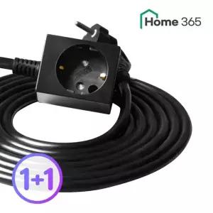 1+1 홈365 국산 전기 연장선 멀티탭 사각 1구 7M 블랙   16A 캠핑 리드선