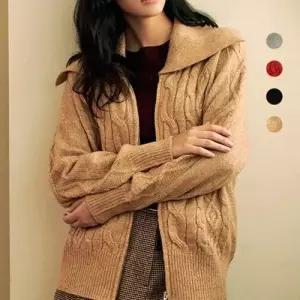 [도로시양장점]YUMMYKNIT 울 모시얀 케이블 카라 집업 니트 4종 택1