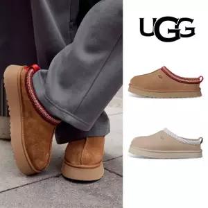 [정품 미국 어그] 타즈 K 체스트넛/샌드 양털 모카신 타스만 2종택1