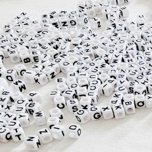 50개 알파벳 비즈 6mm 구멍큰 이니셜 키링 만들기 부자재 재료